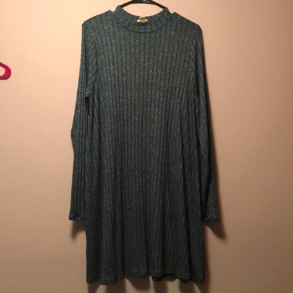 Mossimo Supply Co. Teal Mock Turtleneck Dress